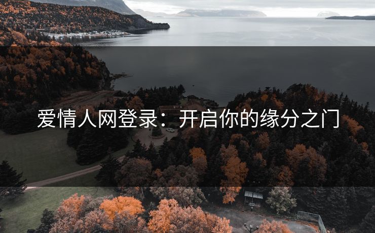 爱情人网登录：开启你的缘分之门